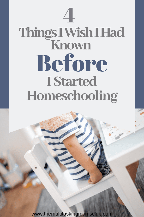 4 things i wish i had known before i started homeschooling over a child sitting at a table with books