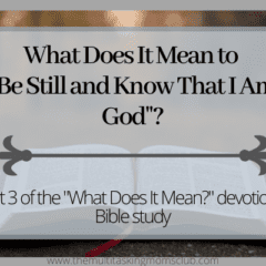 what does it mean to "be still and know that I am God"?